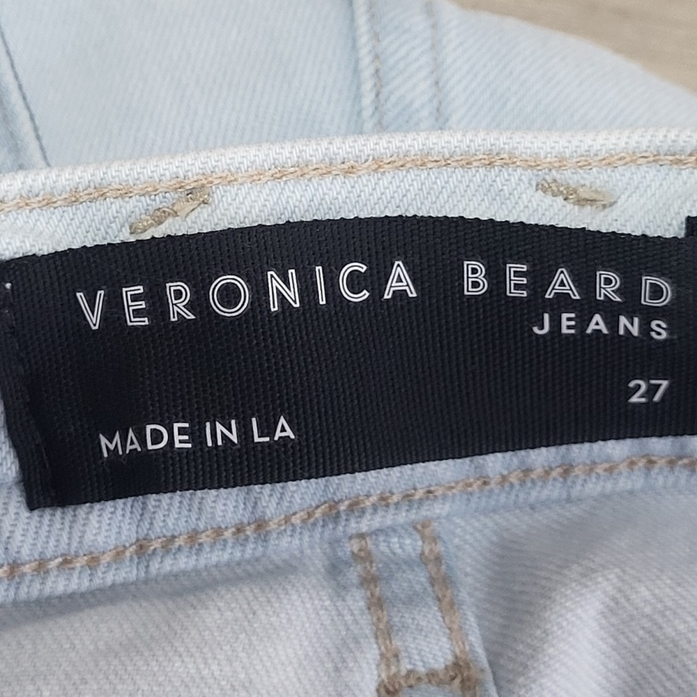Veronica Beard Jeans Womens 27 Light Wash Grant Wide Leg High Rise Made USA - Picture 3 of 14